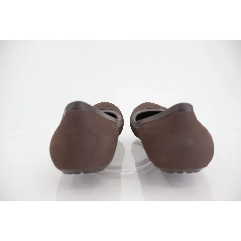 CROCS Women's Mammoth Ballet Flats Size 8 Fleece Lined Shoe Brown Fleece Slip On